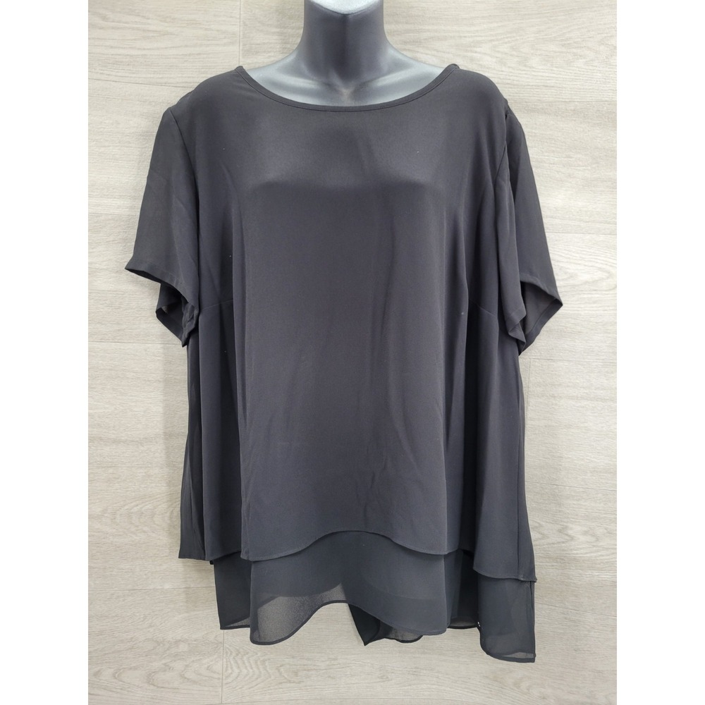 Michael Kors Women's Black Short Sleeve Top Solid Color NWT Size 2X Plus